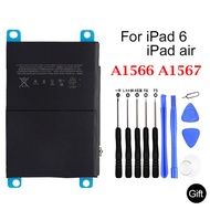 (จัดส่งไว) แบตเตอรี่ ipad Air 2 ipad 6 แบตเตอรี่ทดแทนสำหรับ ipad 6 Air 2 A1566 A1567 แบตเตอรี่ภายใน 
