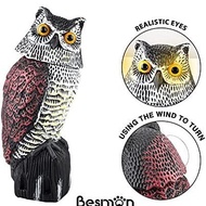 Burung Hantu Palsu Luaran Berputar 360 Darjah untuk Burung Hantu Hiasan Halaman, Tikus dan Penghalau