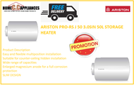 Ariston Pro RS J 50 3.0 (50L) Water Heater Storage / FREE EXPRESS DELIVERY