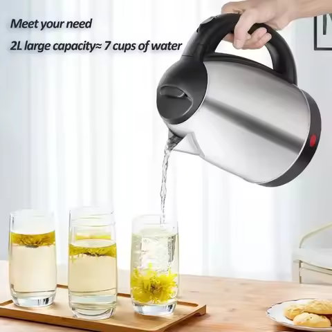 2L Food-grade Stainless Steel Electric Teapot Electric Kettle Hot Water Kettle Coffee Beverage Boile