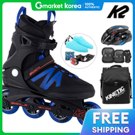 รองเท้าสเก็ตอินไลน์ K2 Kinetic 80 Pro M สีน้ำเงิน สำหรับผู้ใหญ่ พร้อมกระเป๋า อุปกรณ์ป้องกัน หมวกกันน
