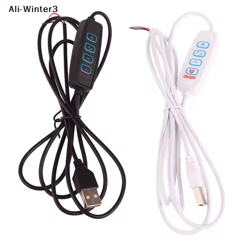 【WY】1.5M USB 5V LED Tri-color Dimming Color Switch Cable Dimmer 4-Key Controller 2CH For Low Voltage