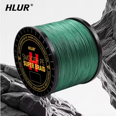 HLUR 4 Strands Braided Fishing Line 15LB-83LB Braid Line Zero Stretch & Anti-Bite Coating for Freshw