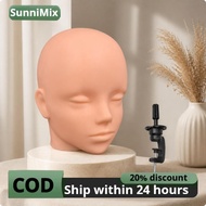 Sunnimix Smooth Mannequin Head with Stand Premium Anime Hairpiece Head Professional Hairpiece Displa