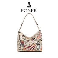 Foxer Túi tote nữ túi có khóa kéo túi xách nữ dung tích lớn đi lại