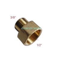 Connector 3/8x1/2 Brass connection/ 3/8x1/2 Brass Brass Faucet Socket 3/8x1/2"