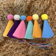 [kanye2dc] 6 Pack Mini Pet Party Hats Cone Hats Cute Multicolor Costume Accessories for Dolls Animal