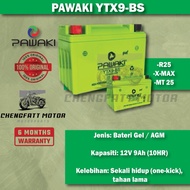 PAWAKI YTX9-BS Gel/AGM Motorcycle Battery 12V 9Ah | High Performance | One-Kick Start | Untuk R25 / 