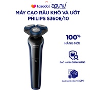 Máy cạo râu khô và ướt Philips S3608 an toàn cho da bảo hành 2 năm | Hàng chính hãng