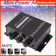 AK270/ HiFi Stereo Power Amplifier Mini Speaker DC12V Portable Audio Amplifier Suitable for Car