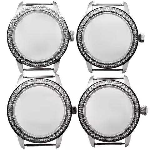 44mm Silver 6497 Watch Case Solid Stainless Steel For ETA 6498 6497 ST3600 Movement Watches Accessor