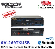 California Electronics AV-269TKUSB AC/DC Pro. Karaoke Amplifier with Bluetooth