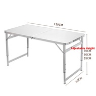 120x60cm Folding Table 4 Chairs Aluminium Foldable Outdoor Picnic Table Stools Meja Aluminium 120x60