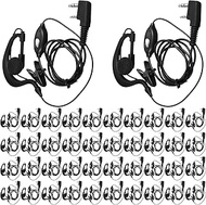 Mimorou 40 Pairs Walkie Talkie Earpiece with Mic 2 Pin Two Way Radio Ear Piece with Microphone Bulk 
