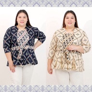 -|| baju batik wanita atasan ouse jumbo b size oversize 311 kotak xxl