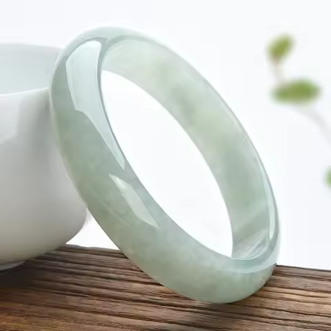 Jade Bracelet Natural Material Ice Jade Bangle Women Jewelry Light Green Fashion bangle Lucky Stone 