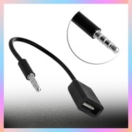 3.5mm Male AUX Audio Plug Jack To USB 2.0 Female Converter Cable Cord Fr Car MP3