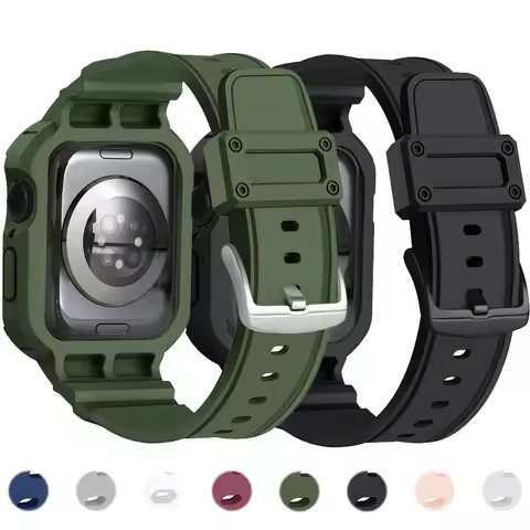 Integration Case Band for Apple Watch 10 42mm 46mm Waterproof Sport Silicone Strap + Cover for Iwatc
