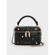 C Arwen Quilted Pearl-Embellished Top Handle Vanity Bag Giftset Includes Box