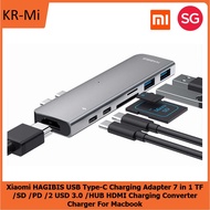 Xiaomi HAGIBIS USB Type-C Charging Adapter 7 in 1 TF /SD /PD /2 USD 3.0 /HUB HDMI Charging Converter