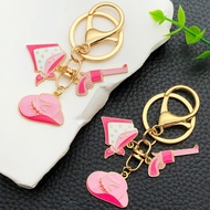 Oil Drip Pink Western Cowboy Hat Pistol Star Silk Scarf Character Keychain Creative Jewelry Pendant