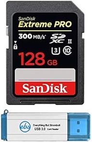Everything But Stromboli SanDisk 128GB Extreme PRO SDXC UHS-II Memory Card Works with Panasonic Lumix GH5 II, Lumix GH6 Mirrorless Camera (SDSDXDK-128G-GN4IN) Bundle with 1 3.0 Micro &amp; SD Card Reader