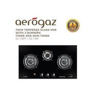 Aerogaz 70cm Tempered Glass Hob with 3 Burners AZ-730FT