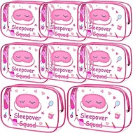 Aliceset 8 Pcs Sleepover Party Supplies Sleepover Squad Makeup Bags Slumber Birthday Party Favors Sp