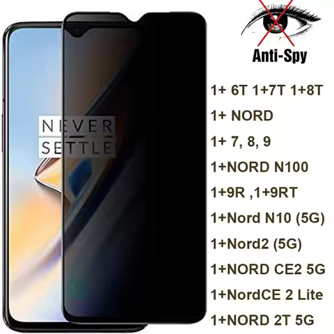 Anti Spy Screen Glass Protector For Oneplus 9 8 7 6T 7T 8T Nord CE 2 2T N10 N100 5G Privacy Glass fo
