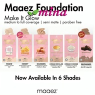 MAAEZ Foundation 15gm Caramel/Snow/Honey/Cream Cheese/Creme Brulee/brownies Coverage Pigmented Color