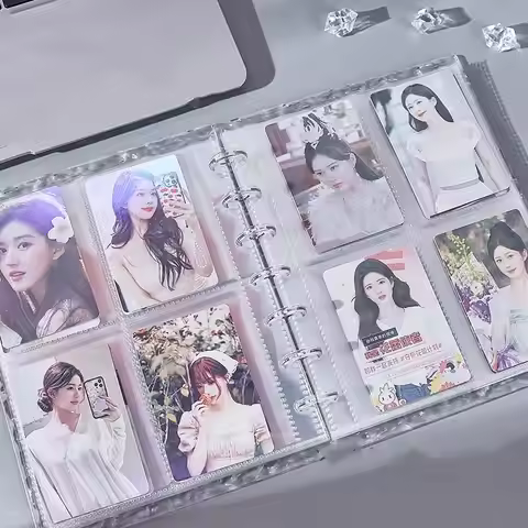 10/20pcs 3 Inch Idol Card Kpop Photocard Sleeves 4 Grids 6 Ring A5 Photo Album Binder Refill Inner S
