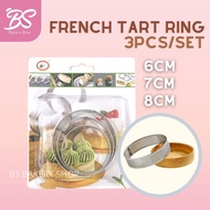 【French Tart Ring Mould Set 3pcs 6cm 7cm 8cm】Stainless Steel Round Pastry Mold 法式塔模 冲孔挞圈烘焙模具套组 3入 BS