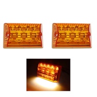 2pcs 24V 20 LED Waterproof Amber Side Marker Light Car Truck External Lights Squarde Warning Tail Si