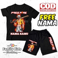MERAH (FREE Name) UNISEX CHILDREN'S T-SHIRT AND PANTS SET SG FREEFIRE SG RAPPER RED WINGS CHILDREN'S
