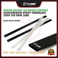 TenXion Archery Bow Making Black High Strength Fiberglass Epoxy Limb EFG 4/5/6mm Limbs DIY Recurve Traditional Compound