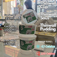 Thinwall Cup 35ml 100ml 150ml Per Pack Cup Sambel dan Cup Pudding Cup Saus Cup Sambal