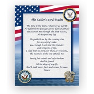 Sailor's 23rd Psalm US Navy Bible Verse Wall Art, 8x10 Unframed | This print is for patriotic home, 