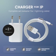 Souyoun - (1 SET) LIGHTNING TO USB CABLE + USB POWER ADAPTER 5W - 5W DATA CABLE CHARGER ADAPTOR