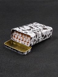 1入組20支香煙的方形鐵煙盒,男士便攜創意翻蓋金屬煙嘴