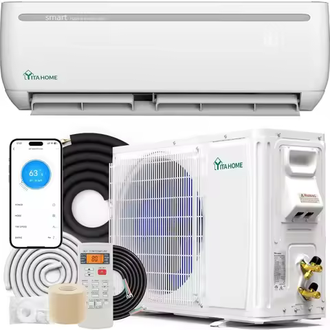 12000 BTU Mini Split Air Conditioner Heat Pump System, Wifi Enabled 20 SEER2 115V Inverter Ductless 