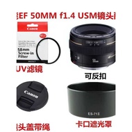 Canon 50 1.4 Lens EF50mmF1.4/USM Lens Hood+UV Lens+Lens Cap 58mm