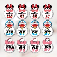 Fuel Tank Sticker Gasohol E20-E91-E95 Cute Cartoon Pattern outdoor Grade PVC Work