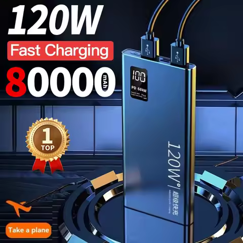 80000mAh Power Bank 120W Super Fast Charging 100% Sufficient Capacity Portable Battery Charger Digit