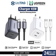 Charger Head For Samsung Galaxy S24 S23 S22 Ultra Plus Ugreen 45W Type C Fast Charging Adapter