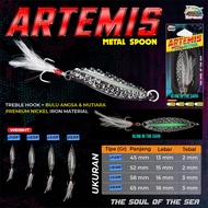 EXTRA BONUS | SPOON RIPTIDE ARTEMIS METAL SPOON GLOW IN THE DARK FISHING BAIT 7 10 15 20 GRAM SPOON 