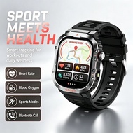 Rugged Smart Watch with GPS Track NFC Compass Temperature Monitor Wireless HD Call Voice Assistant O