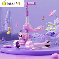 2-in-1 Foldable Kids Scooter with Seat & LED Light | 3 Wheel Scooter