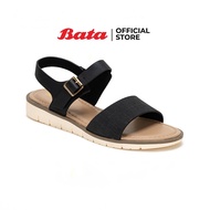 Bata บาจา รองเท้าแตะแบบรัดส้น รองเท้าลำลอง รองเท้ารัดส้น รองเท้าใส่สบาย รองเท้าส้นแบน ไม่ลื่น สำหรับผู้หญิง รุ่น Country สีดำ 6616188