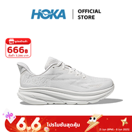 【6.6 Limited quota】 ของแท้ 100%HOKA ONE ONE รองเท้ากีฬาและรองเท้าลำลอง CLIFTON 9 รุ่นสีขาว มีน้ำหนัก