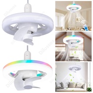 Ceiling Fans with Light Bulb Remote RGB Mode Light Socket Fan 3 Color Dimmable